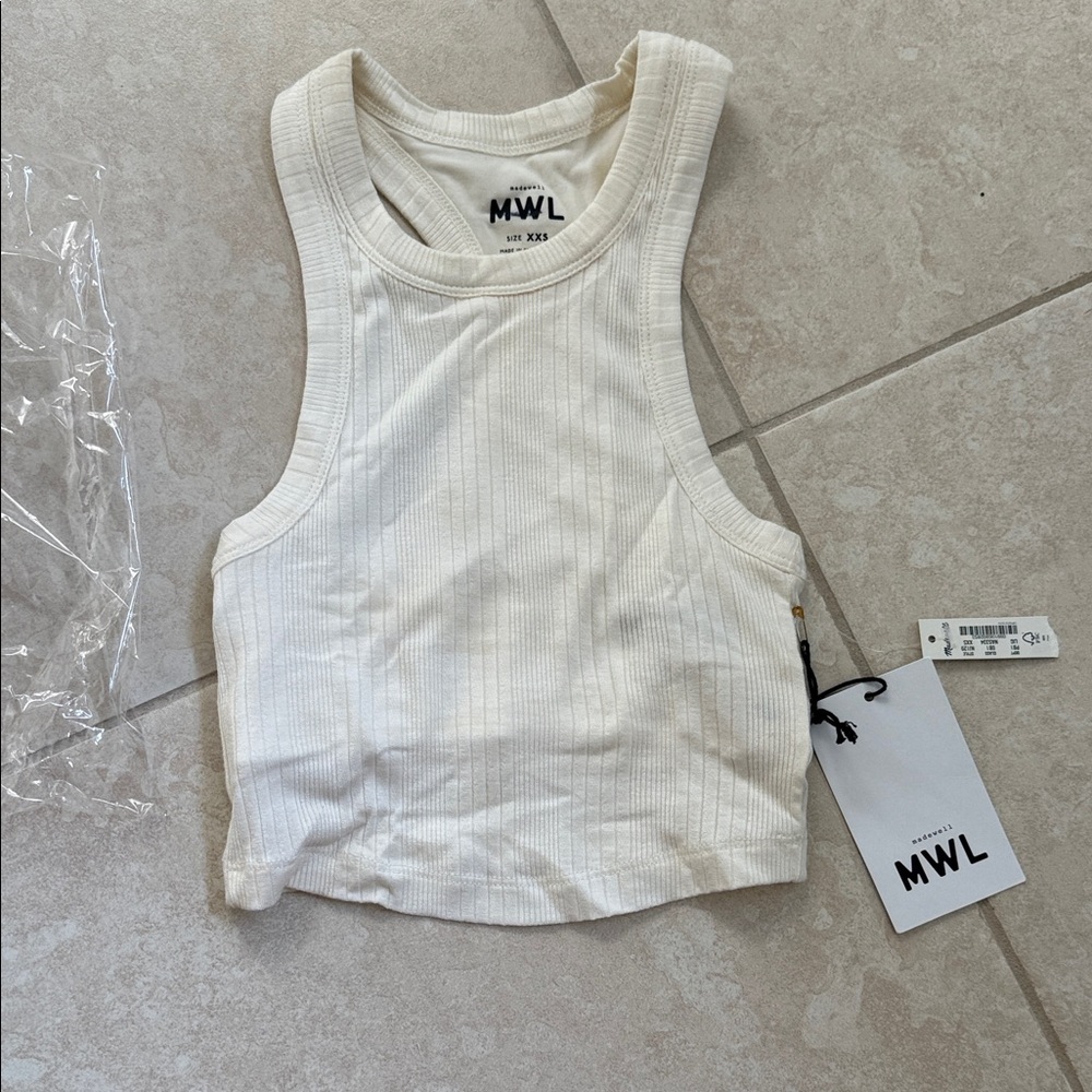 Madewell Women's Cream Ribbed Tank Top
